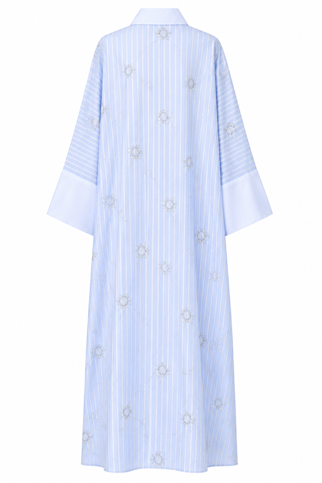 Rania Beaded Striped Shirt‑Style Abaya
