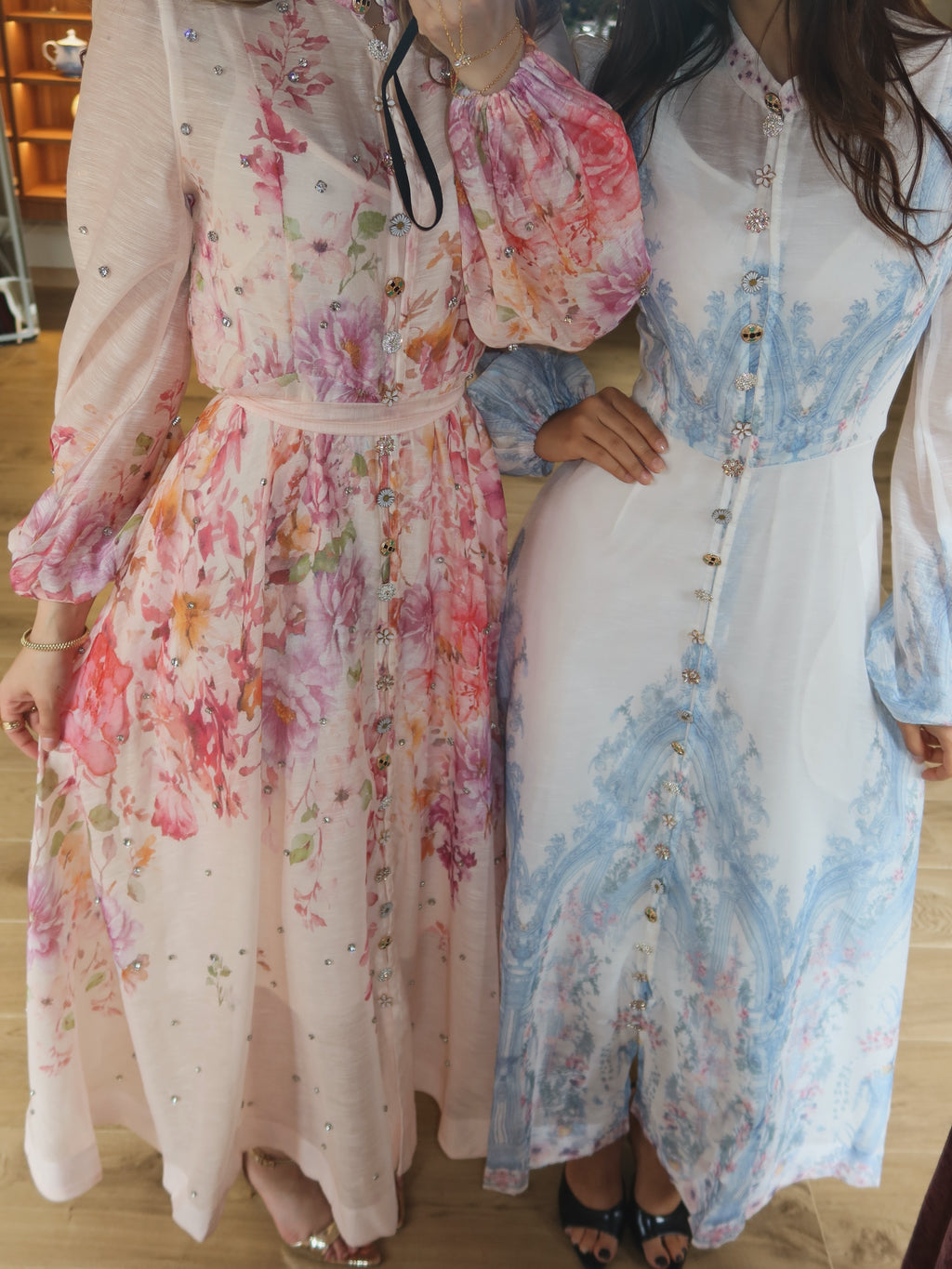 Seren Floral Beaded Chiffon Maxi Dress