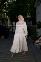 LYDIA BEADED SATIN TWO‑PIECE SUIT