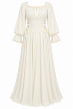 Mariam Lace Trim Corset‑Waist Maxi Dress
