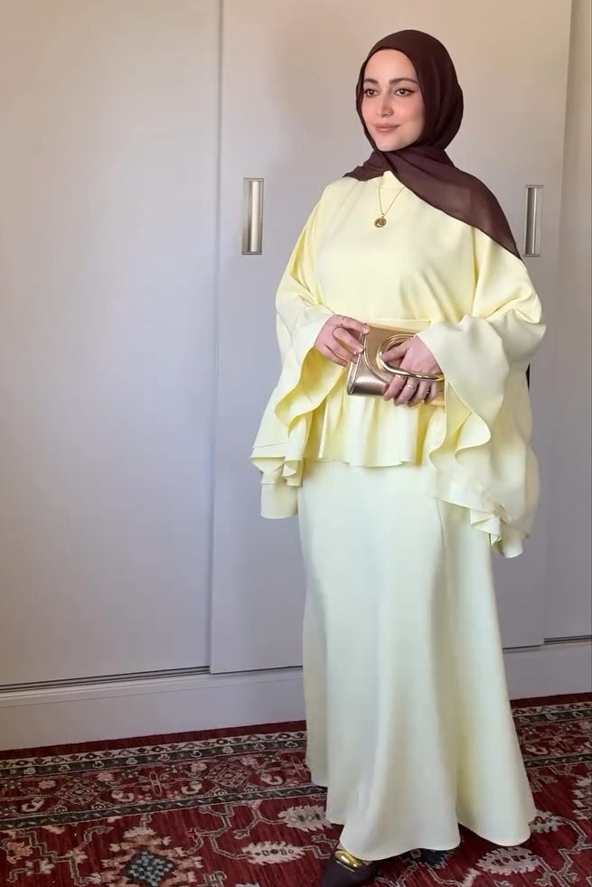 Samira Ruffle Flare Sleeve Two‑Piece Set