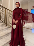 Aisha Ruched Chiffon Maxi Dress