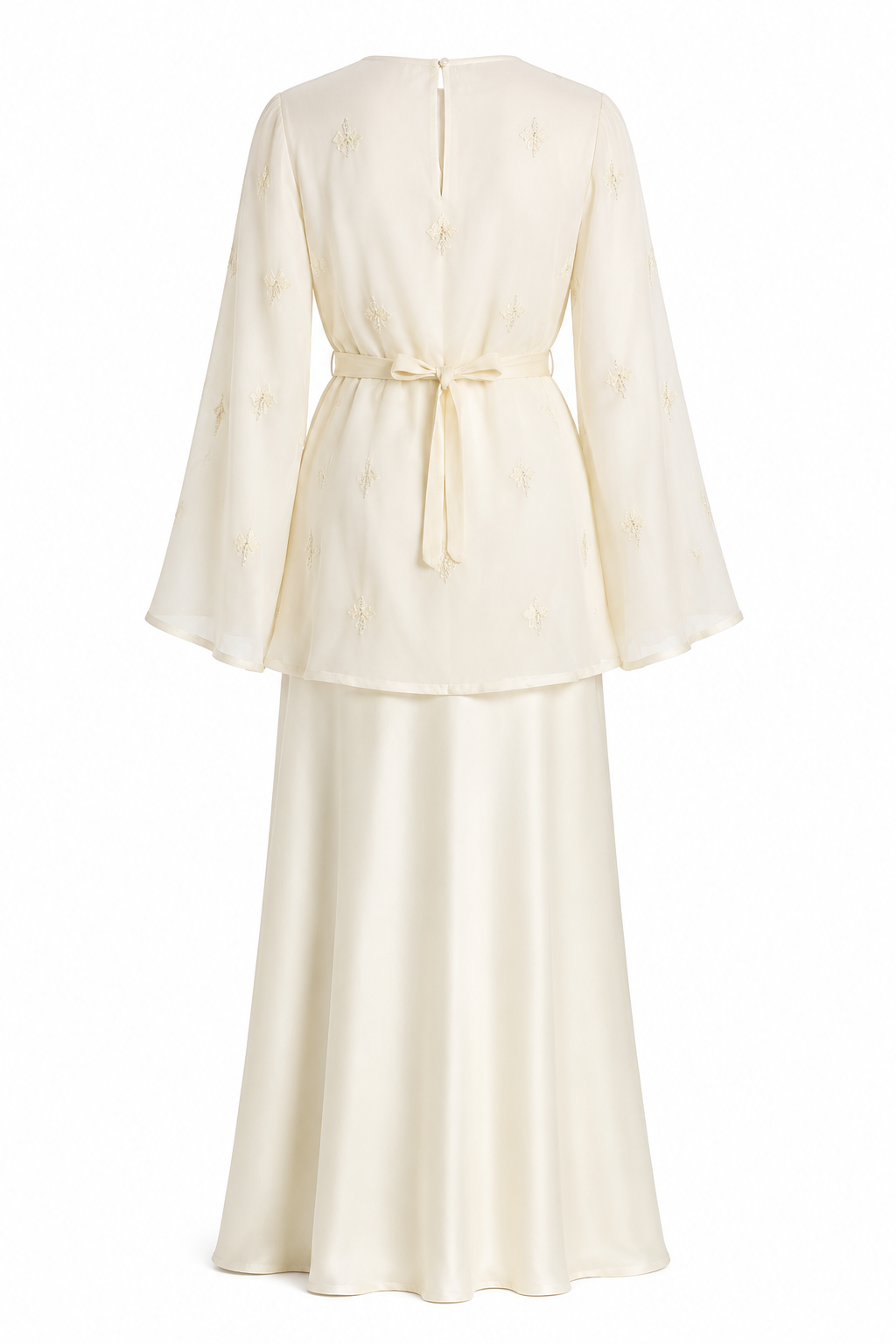 Noura Beaded Peplum Skirt Two‑Piece Set