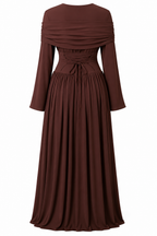 Nora Ruched Draped Maxi Dress