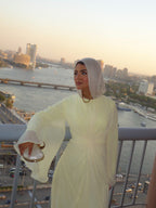 Nadia Twist Long Sleeve Maxi Dress-Yellow