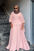Zaria Batwing‑Sleeve Two‑Piece Abaya Suit