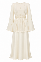Noura Beaded Peplum Skirt Two‑Piece Set