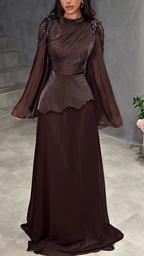 Farah Beaded Peplum Maxi Set