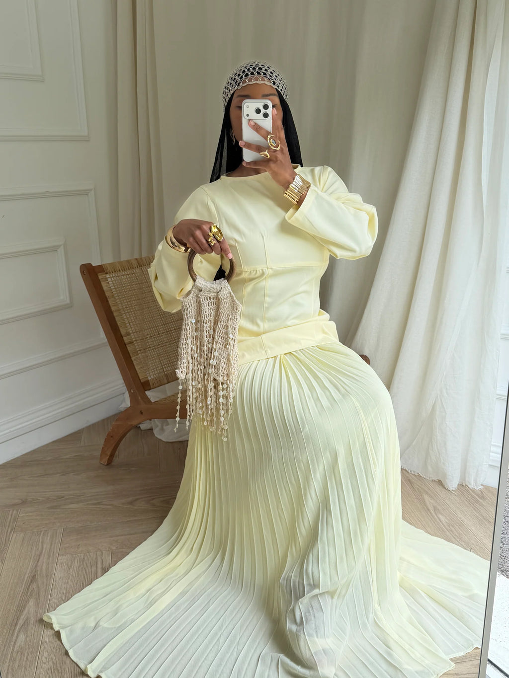Serena Pleated Two‑Piece Modest Outfit