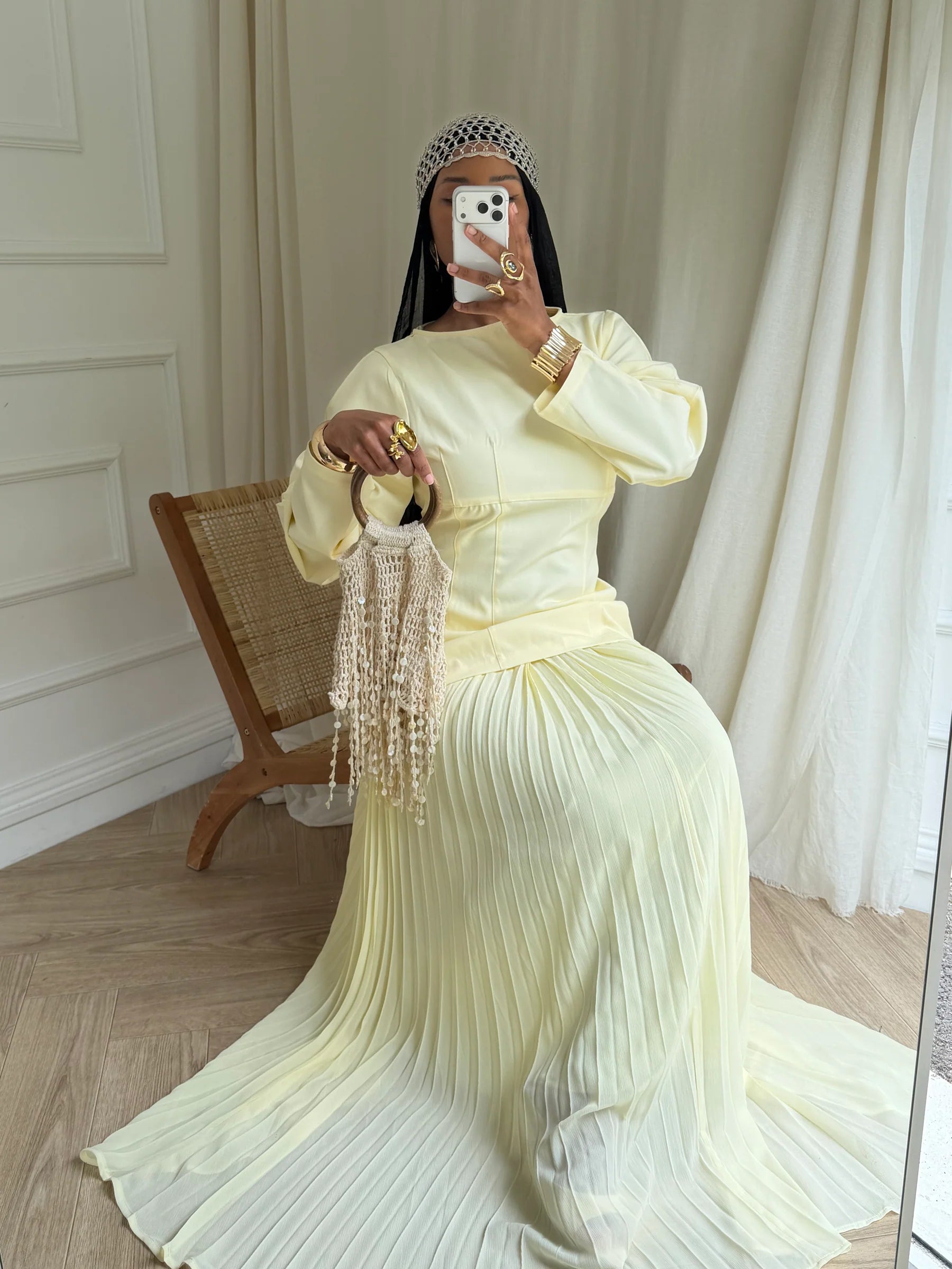 Serena Pleated Two‑Piece Modest Outfit