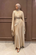 Zara Satin Ruched Wrap Waist Maxi Dress