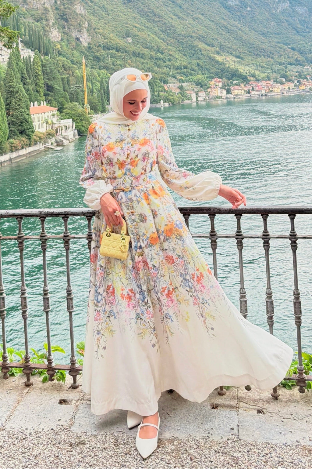 Yasmin Floral Belted Maxi dress