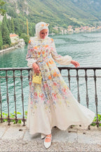 Yasmin Floral Belted Maxi dress