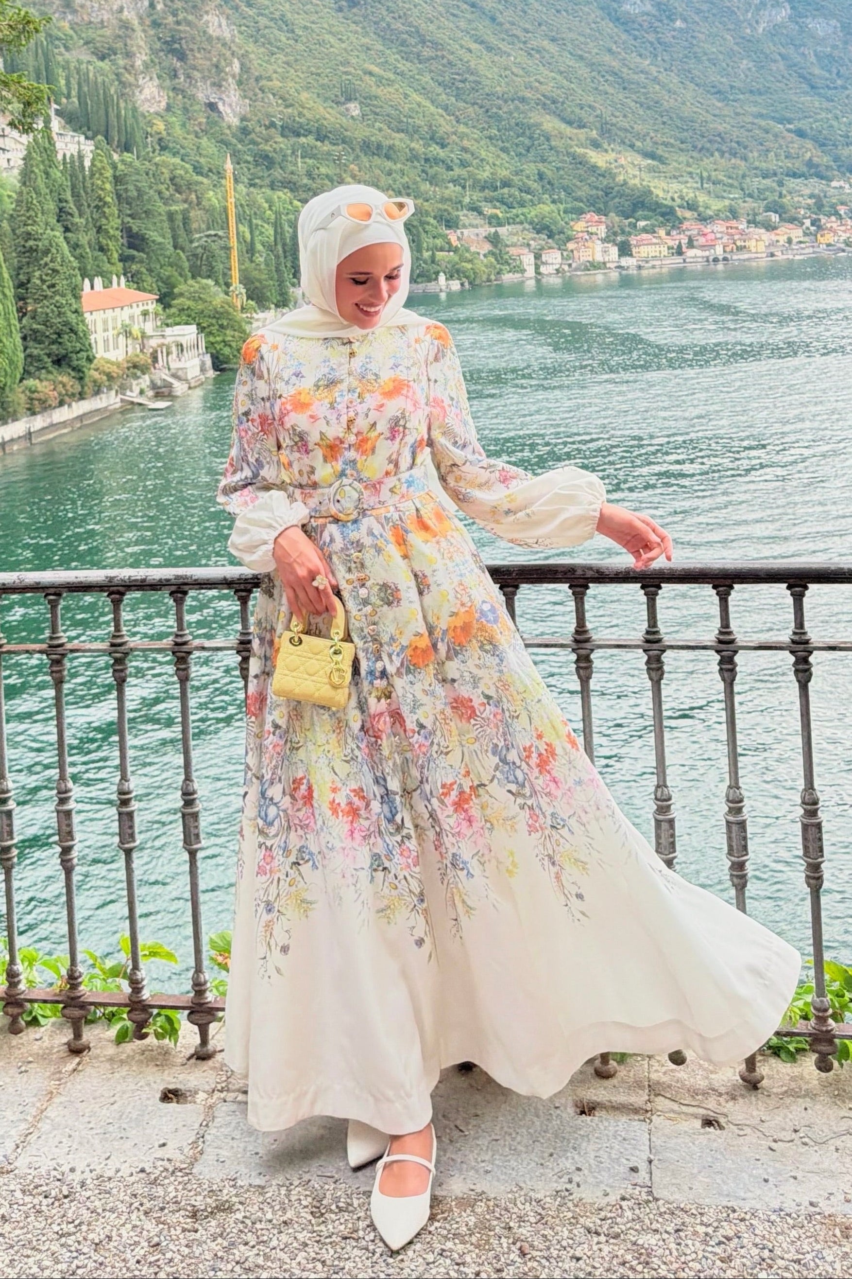 Yasmin Floral Belted Maxi dress