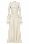 Dina Beaded Leaf Motif Maxi Dress