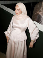 LYDIA BEADED SATIN TWO‑PIECE SUIT