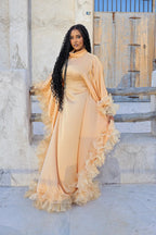 Amina Ruffle Trim Kaftan Dress
