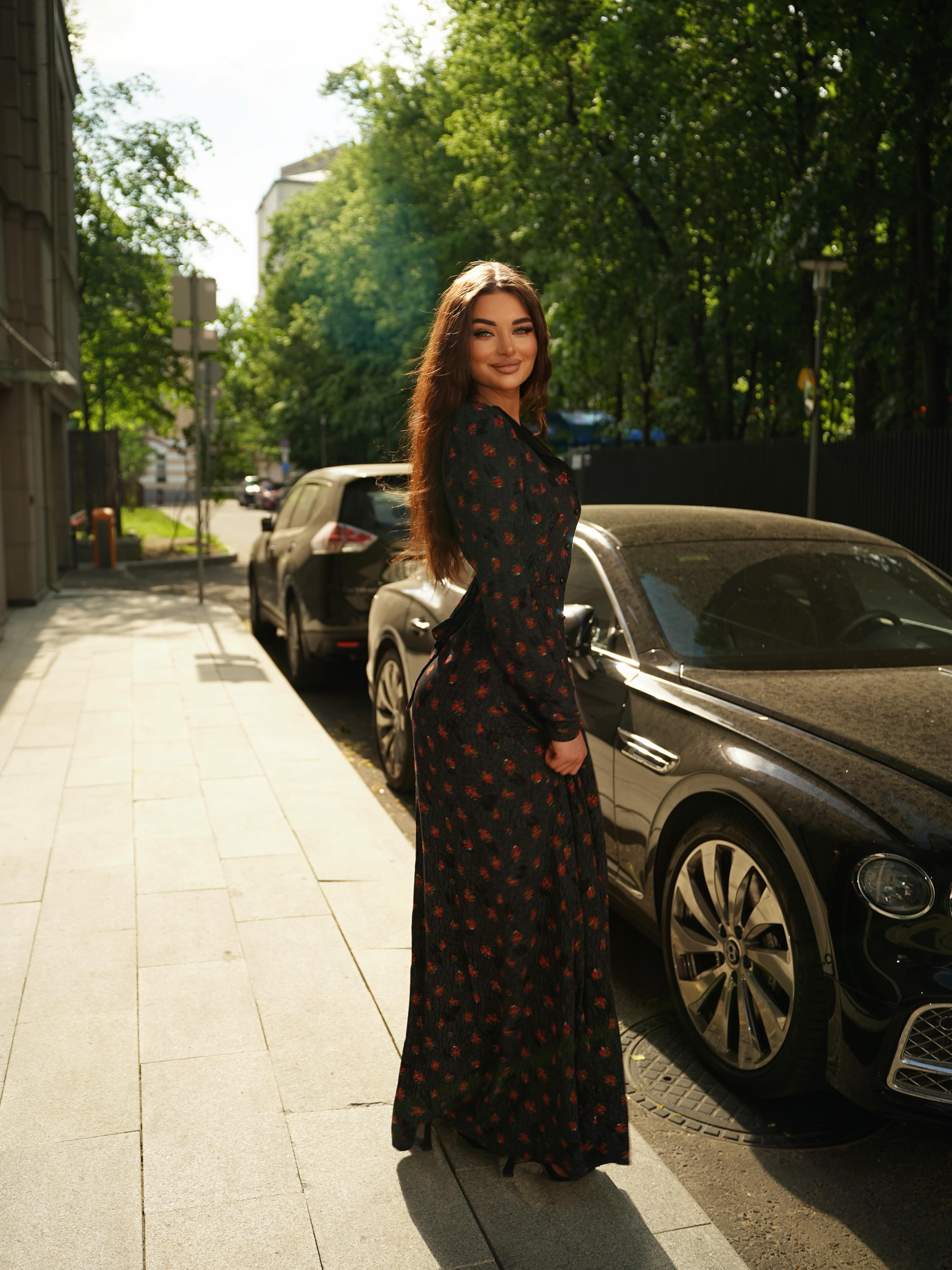 Nora Collared Floral Button‑Front Maxi Dress