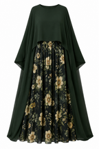 Salma Cape‑Sleeve Floral Print Two‑Piece Set