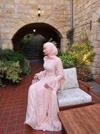 Ayla Lace Flare‑Sleeve Ball Maxi Dress