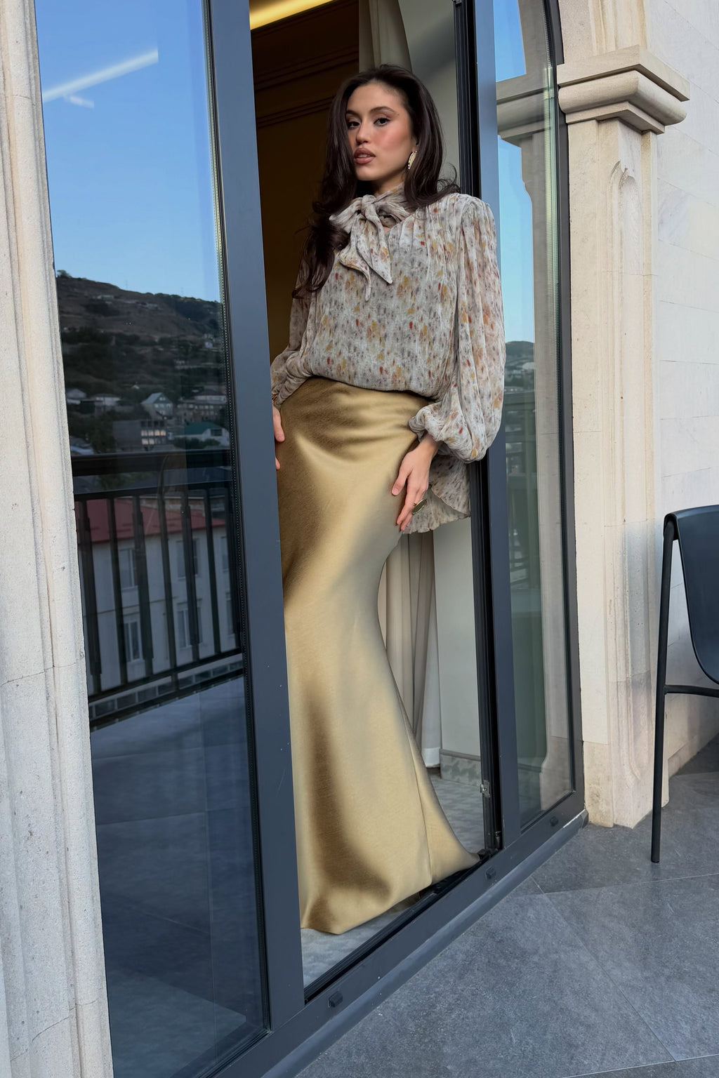 Yasmin Floral Bow Maxi Skirt Set