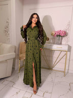 Zohra Collared Floral Button‑Up Maxi Dress