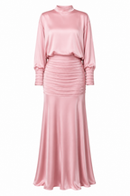 Maya Pleated Satin Skirt Two‑Piece Set