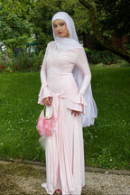 Liana Lace Knot‑Waist Maxi Dress