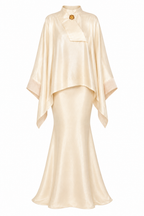 Samira Cape Mermaid Two‑Piece Set-White