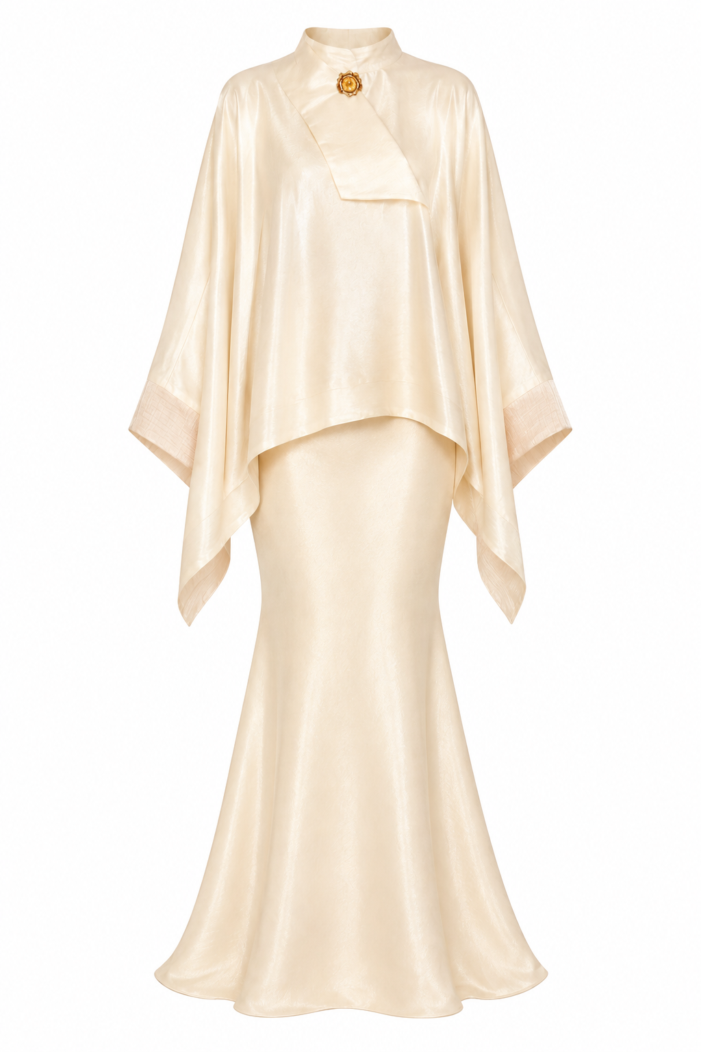 Samira Cape Mermaid Two‑Piece Set-White