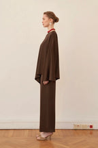 Rinah Satin Asymmetric Two‑Piece Set