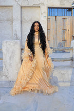 Amina Ruffle Trim Kaftan Dress