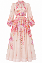 Seren Floral Beaded Chiffon Maxi Dress