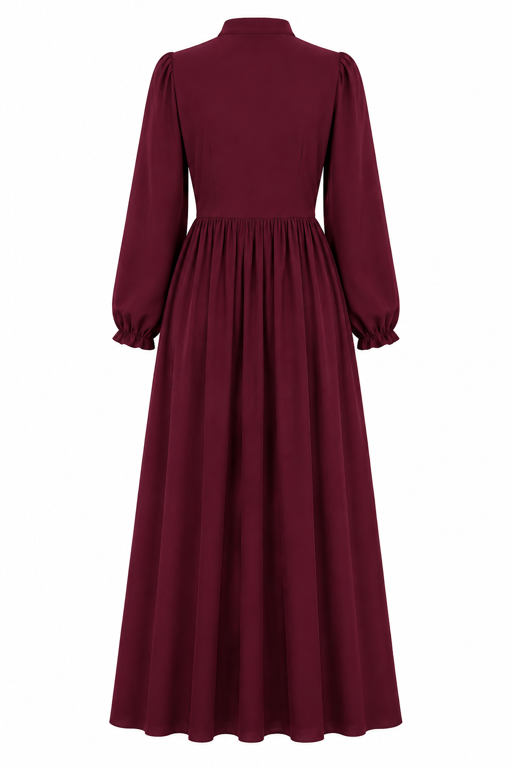 Aisha Button Front Puff‑Sleeve Maxi Dress