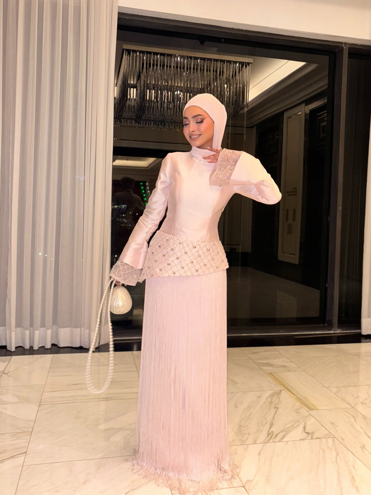 Amira Embellished Peplum Maxi Dress