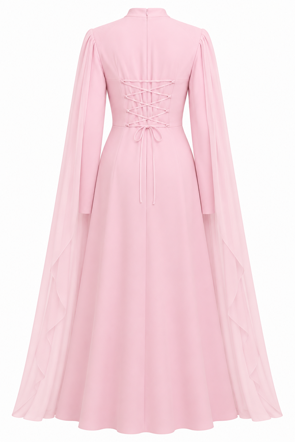 Zahra Draped Rhinestone Lace Maxi Dress