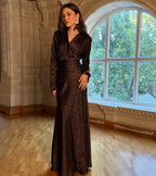Sana Draped Jacquard Maxi Dress