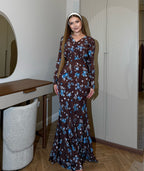 Maya V‑Neck Floral Mermaid Maxi Dress