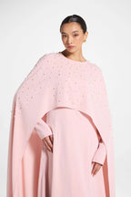 Amira Beaded Cape Overlay Maxi Dress