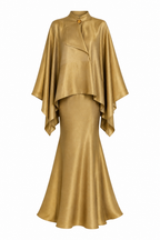 Samira Cape Mermaid Two‑Piece Set-Gold