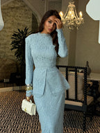 Salma Lace Peplum Mermaid Two‑Piece Set