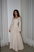 Maya Beaded Waist Pleated Maxi Dress