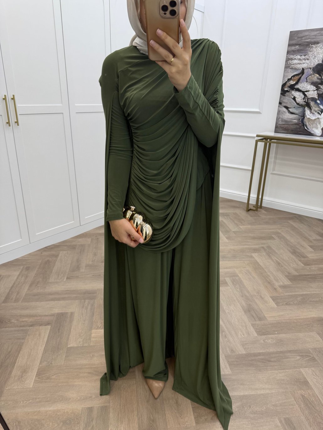 Zahra Draped Cape Trouser Two‑Piece Set