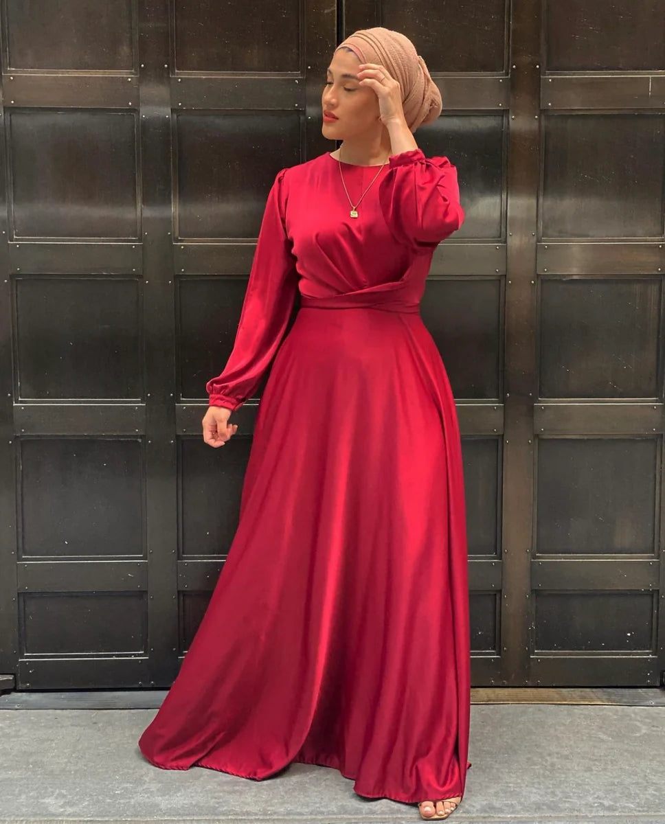 Rania Satin Wrap Maxi Dress