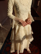 Maysa Lace Flare‑Sleeve Layered Maxi Dress