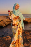 Zayna Tie‑Dye Flare‑Cuff Maxi Dress