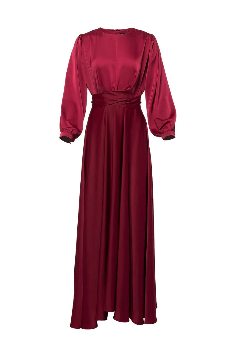 Rania Satin Wrap Maxi Dress