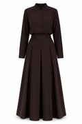 Zayna Pleated Skirt Shirt Two‑Piece Set