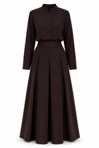 Zayna Pleated Skirt Shirt Two‑Piece Set
