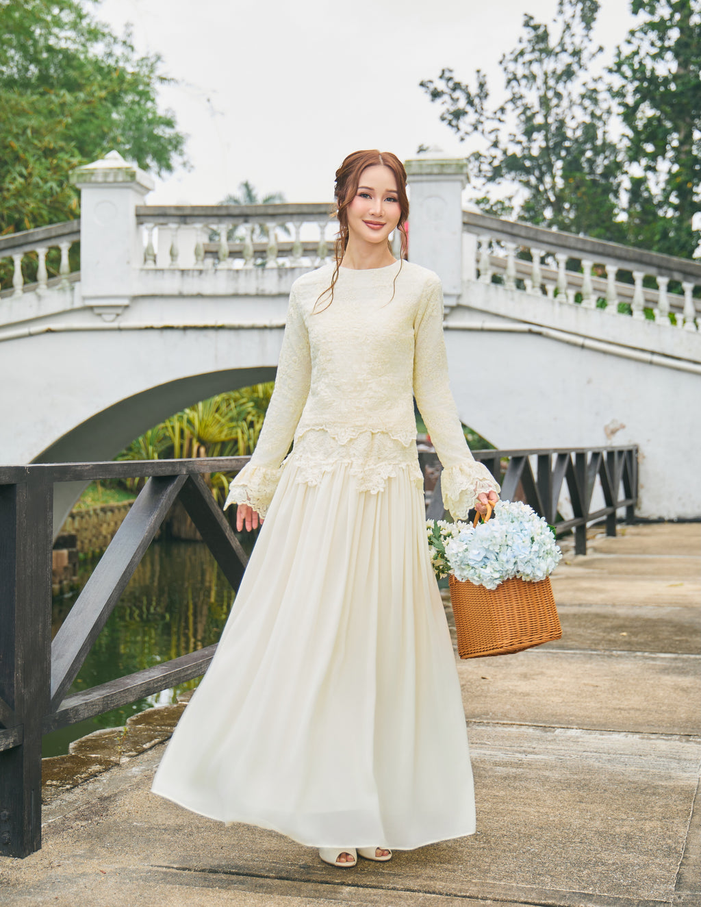 Rania Lace Layered Two‑Piece Maxi dress